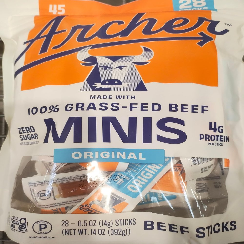 Archer Mini GrassFed Beef Sticks (28-pack), High Protein Snack 28 x 0.5oz Sticks