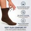 COMFELLO Diabetic Ankle Socks for Men & Women Non-Binding Cushioned Socks - Neuropathy & Circulation Support (3-Pairs) Brown 10-13 view 4