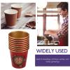 Garneck Red Disposable Wedding Party Mini Paper Cups 45ml Thickened Shot Glasses with Gold Foil Festive Decoration 50pcs for Wedding Toast and Tea Ceremony view 3