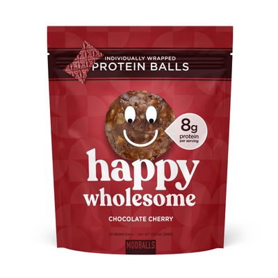 Happy Wholesome Protein Balls 7.05oz Bag (Chocolate Cherry) Protein Snack, 8 g High-Protein per serving, 7.05oz, Individually Wrapped Protein Ball, Gluten-Free, Healthy Snack for Adults & Kids.