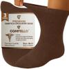 COMFELLO Diabetic Ankle Socks for Men & Women Non-Binding Cushioned Socks - Neuropathy & Circulation Support (3-Pairs) Brown 9-11 view 1