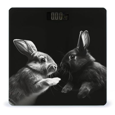 Give Rabbit Clip Art Scale for Body Weight Highly Accurate Digital Bathroom Scale Sturdy Tempered Glass Weighing Scales with LCD Display Fashion Body Fat Smart Scales 400lb