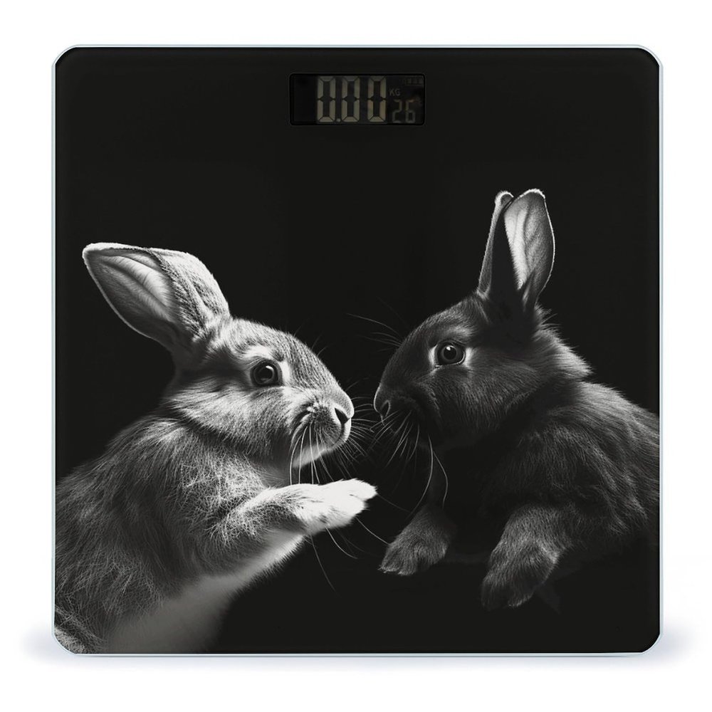 Give Rabbit Clip Art Scale for Body Weight Highly Accurate Digital Bathroom Scale Sturdy Tempered Glass Weighing Scales with LCD Display Fashion Body Fat Smart Scales 400lb