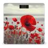 Red Poppy Flower Scale for Body Weight Highly Accurate Digital Bathroom Scale Sturdy Tempered Glass Weighing Scales with LCD Display Fashion Body Fat Smart Scales 400lb view 1