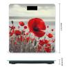 Red Poppy Flower Scale for Body Weight Highly Accurate Digital Bathroom Scale Sturdy Tempered Glass Weighing Scales with LCD Display Fashion Body Fat Smart Scales 400lb view 2