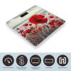 Red Poppy Flower Scale for Body Weight Highly Accurate Digital Bathroom Scale Sturdy Tempered Glass Weighing Scales with LCD Display Fashion Body Fat Smart Scales 400lb view 3