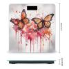 Butterfly Drip Spray Watercolor Scale for Body Weight Highly Accurate Digital Bathroom Scale Sturdy Tempered Glass Weighing Scales with LCD Display Fashion Body Fat Smart Scales 400lb view 2