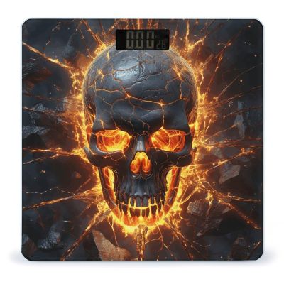 Shattering of Skull Scale for Body Weight Highly Accurate Digital Bathroom Scale Sturdy Tempered Glass Weighing Scales with LCD Display Fashion Body Fat Smart Scales 400lb