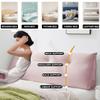 Pink,Single/35.4inch,Wedge Headboard Pillow Large Backrest Solid Color Headboard Upholstered Full Bolster Home Dorm Daybed Cushion with Removable Headrest Cover view 2