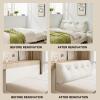 Pink,Single/35.4inch,Wedge Headboard Pillow Large Backrest Solid Color Headboard Upholstered Full Bolster Home Dorm Daybed Cushion with Removable Headrest Cover view 4