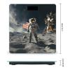 Astronaut Landing on The Moon Scale for Body Weight Highly Accurate Digital Bathroom Scale Sturdy Tempered Glass Weighing Scales with LCD Display Fashion Body Fat Smart Scales 400lb view 2