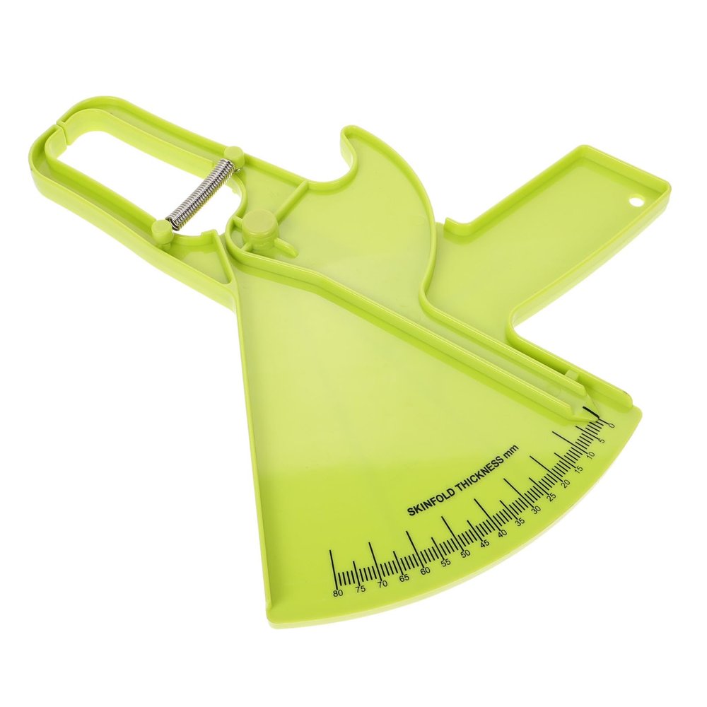 Abaodam Body Fat Caliper Measuring Tool Accurate Skinfold Clamp with Body Assessment Chart for Fitness and Home Use Green Plastic for Men and Women