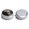 Sport Soccer Round Pill Box 3 Compartment Small Pill Box Round Portable Pill Case to Hold Vitamins Medication Fish Oil and Supplements Travel Purse Pocket Gift view 3