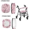 Cugasmaru Cherry Blossom Pink Floral Basket for Rollator Walker 3pc Set with Walker Basket for Women Washable Removable Walker Accessories view 2