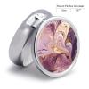 Purple and Gold Marble Pill Box 3 Compartments Portable Travel Pill Case Mini Medicine Organizer for Pocket Purse Metal Waterproof Medicine Container Holder Vitamin Fish Oil view 2