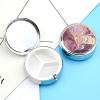 Purple and Gold Marble Pill Box 3 Compartments Portable Travel Pill Case Mini Medicine Organizer for Pocket Purse Metal Waterproof Medicine Container Holder Vitamin Fish Oil view 3