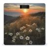 Sunset and Flowers Scale for Body Weight Highly Accurate Digital Bathroom Scale Sturdy Tempered Glass Weighing Scales with LCD Display Fashion Body Fat Smart Scales 400lb view 1