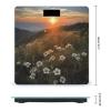Sunset and Flowers Scale for Body Weight Highly Accurate Digital Bathroom Scale Sturdy Tempered Glass Weighing Scales with LCD Display Fashion Body Fat Smart Scales 400lb view 2