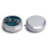Turtle Swimming in The Sea Round Pill Box 3 Compartment Small Pill Box Round Portable Pill Case to Hold Vitamins Medication Fish Oil and Supplements Travel Purse Pocket Gift view 3