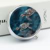 Turtle Swimming in The Sea Round Pill Box 3 Compartment Small Pill Box Round Portable Pill Case to Hold Vitamins Medication Fish Oil and Supplements Travel Purse Pocket Gift view 4