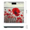 Red Poppy Flower Scale for Body Weight Highly Accurate Digital Bathroom Scale Sturdy Tempered Glass Weighing Scales with LCD Display Fashion Body Fat Smart Scales 400lb view 2