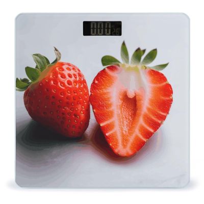 A Cut Strawberry Scale for Body Weight Highly Accurate Digital Bathroom Scale Sturdy Tempered Glass Weighing Scales with LCD Display Fashion Body Fat Smart Scales 400lb