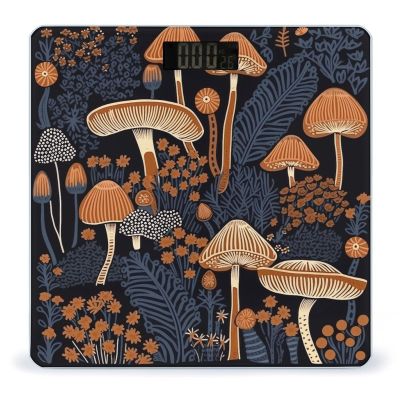 Black Mushroom Scale for Body Weight Highly Accurate Digital Bathroom Scale Sturdy Tempered Glass Weighing Scales with LCD Display Fashion Body Fat Smart Scales 400lb