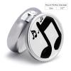 Music Note Pill Box 3 Compartments Portable Travel Pill Case Mini Medicine Organizer for Pocket Purse Metal Waterproof Medicine Container Holder Vitamin Fish Oil view 2