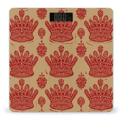 Red Crown Scale for Body Weight Highly Accurate Digital Bathroom Scale Sturdy Tempered Glass Weighing Scales with LCD Display Fashion Body Fat Smart Scales 400lb