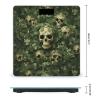 Green Background Skull and Leaves Scale for Body Weight Highly Accurate Digital Bathroom Scale Sturdy Tempered Glass Weighing Scales with LCD Display Fashion Body Fat Smart Scales 400lb view 2