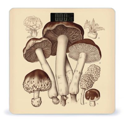 Vintage Mushrooms Drawing2 Scale for Body Weight Highly Accurate Digital Bathroom Scale Sturdy Tempered Glass Weighing Scales with LCD Display Fashion Body Fat Smart Scales 400lb