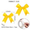 50 Pieces Gift Wrap Bows Premium Satin Ribbon Bows 3.3 Inch Craft Bows for Gift Wrapping DIY Treat Bags Holiday Gifts Bag Party Decorations, Wedding Decor Christmas Birthday Presents (Yellow) view 3