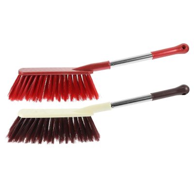 Healeved 2pcs Hand Dust Brush with Stainless Steel Handle, Large Long-Handle Soft Bristle Cleaning Brush Set for Furniture, Clothes, Bed, and Household Dust Removal