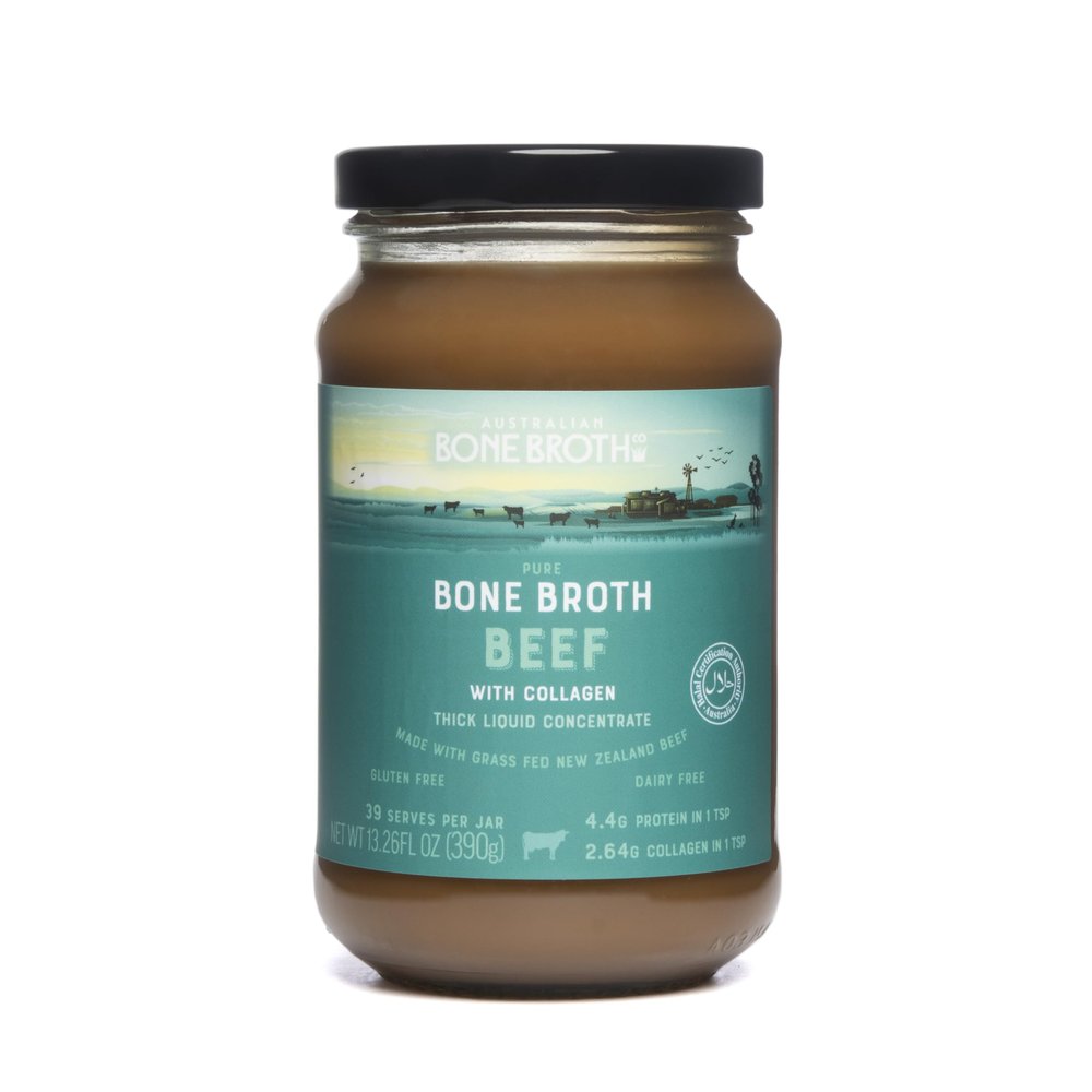 ABBCo Beef Broth Concentrate with Collagen, Rich Savoury Cooking Base for Soups, Gravies & Sauces, Just Add Hot Water, Halal, 13.26Floz