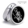 Abstract X-ray Skull Skeleton Playing Guitar Round Pill Box 3 Compartment Small Pill Box Round Portable Pill Case to Hold Vitamins Medication Fish Oil and Supplements Travel Purse Pocket Gift view 2