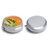 Tortoise Turtle Jumping Round Pill Box 3 Compartment Small Pill Box Round Portable Pill Case to Hold Vitamins Medication Fish Oil and Supplements Travel Purse Pocket Gift view 3