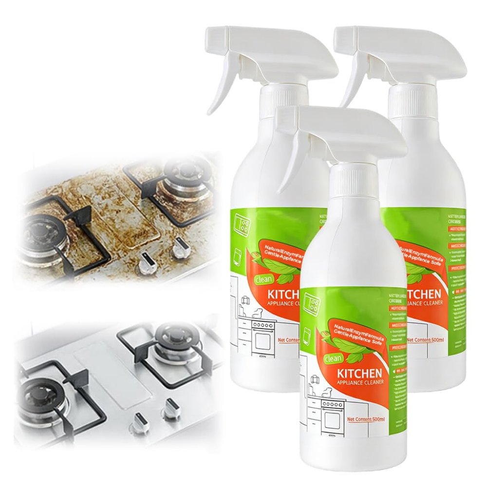 linseyCove 3 PCS Cleanse Natural Enzyme Formula to Household Appliances, 2026 New Clease Multi-Purpose Cleaner, Kitchen Appliance Cleaner for Hold, Oven, Stove