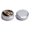 Squirrel Just Laying Round Pill Box 3 Compartment Small Pill Box Round Portable Pill Case to Hold Vitamins Medication Fish Oil and Supplements Travel Purse Pocket Gift view 3