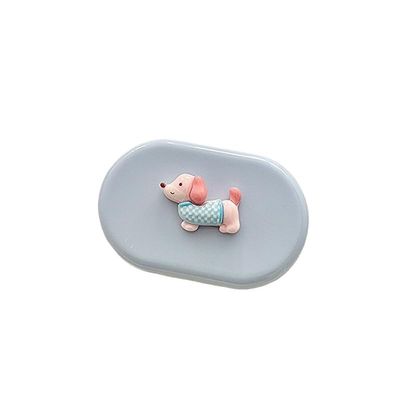Dog Contact Lens Box Portable DIY Contact Lens Companion Care Box Candy Colored Contact Lens Case with Mirror and(Blue)