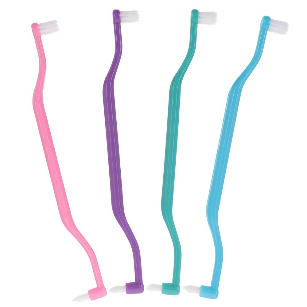 Abaodam Double-Headed Interdental Toothbrush Set 4pcs Manual Wear-Resistant Tapered Bristles for Home and Travel Oral Care Cleaning