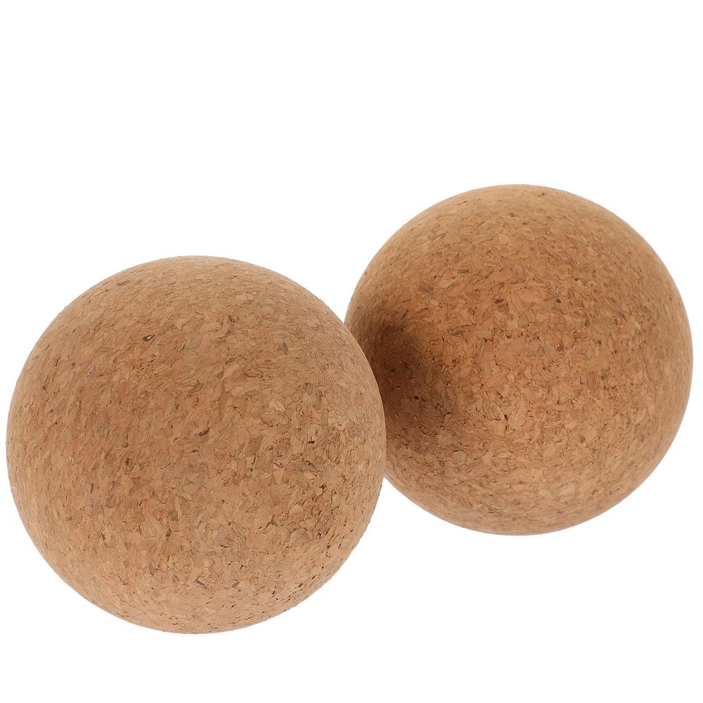 Hemobllo 2pcs High-Density Cork Massage Balls 80mm Myofascial Release Muscle Roller Ball for Yoga Therapy and Foot Massage Fitness Tool
