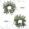 2 Pack Artificial Eucalyptus Leaves Candle Rings with White Berry and Norfolk Pine, 11.8 Inch Spring Greenery Kitchen Cabinet Wreaths for Wedding Home Door Tabletop Centerpiece Decoration (Green) view 3