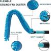 12FT Light Bulb Changer for High Ceilings with 3-12FT Extension Pole, Fan Duster for Ceiling Fan Blades, Microfiber Feather Duster, Rotatable Window Squeegee and Cobweb Duster, High Reach Duster Kit view 4