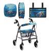 Luarisgur Sea Turtle Rollator Walker Seat and Backrest Covers Wheelchair Side Bag for Women Men Set of 3 Walkers for Seniors Accessories Seat Covers Lightweight Bag for Wheelchair view 1