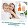INOOMP Silicone Toothbrush and Tongue Cleaning Tool 3pcs, Soft Safety Silicone Material, Oral Care for Newborns, Mild Teeth and Tongue Cleaner for Oral Hygiene view 3