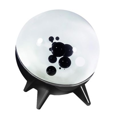 Ferrofluid Sound Dancing, Round Magnetic Fluid Pickup High Sensitivity Sound Visualizer Sphere Interactive Audio Therapeutic Stress Relief Gadget, Dancing Ferrofluid Speaker for Adults (Black)