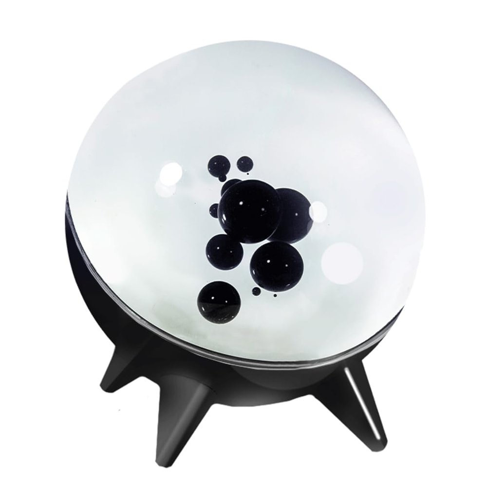 Ferrofluid Sound Dancing, Round Magnetic Fluid Pickup High Sensitivity Sound Visualizer Sphere Interactive Audio Therapeutic Stress Relief Gadget, Dancing Ferrofluid Speaker for Adults (Black)