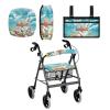Luarisgur Easter Rollator Walker Seat and Backrest Covers for Senior Eggs Cross Wheelchair Side Bag Set of 3 Easy to Install Rollator Walker Accessories Washable Wheelchair Bags to Hang on Side view 1