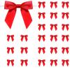 120 Pack Twist Tie Bows 3.3 Craft Bows Satin Ribbon Bow for Gift Wrapping, Treat Bags, Party Favors & Craft Decoration Red view 1