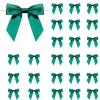 120 Pack Twist Tie Bows 3.3 Craft Bows Satin Ribbon Bow for Gift Wrapping, Treat Bags, Party Favors & Craft Decoration Dark Green view 1